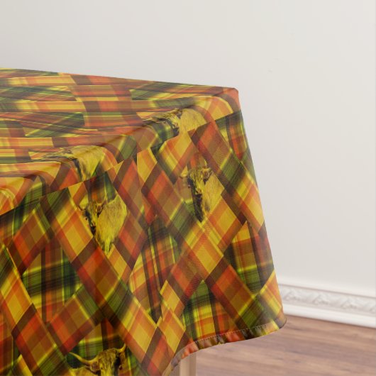 Highland Cow Tartan ontwerp, Tafelkleed (Voorbeeld)