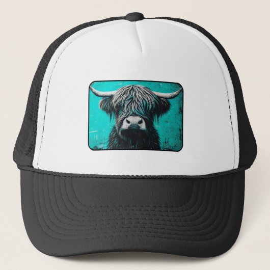 Highland Cow Trucker Hat, Country Life Trucker Hat Pet (Voorkant)