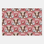 Highland Cow Valentine Chocolate Gift Set of 3 Inpakpapier Vel (Voorkant 2)