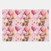 Highland Cow Valentine Pink Candy Hearts Gift Inpakpapier Vel (Voorkant 2)