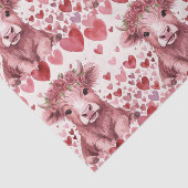 Highland Cow Valentine Pink Rose Tissue Paper Tissuepapier (Detail)