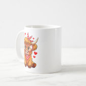 Highland Cow Valentines Day Funny Hearts Valentine Koffiemok (Voorkant links)