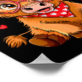 Highland Cow Valentines Day Funny Hearts Valentine Poster (Hoek)