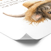 Highland Cow Verlangens Station Baby Shower Poster (Hoek)