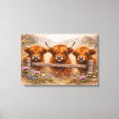 Highland Cow - Watercolour Animals Canvas Afdruk (Voorkant)