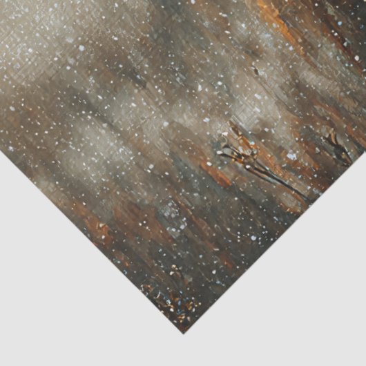 Highland Cow With Christmas Wreath Crown Tissuepapier (Detail)