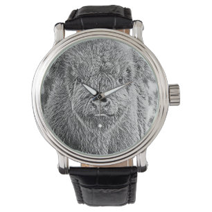 Highland Cow Woodcut Watch Horloge