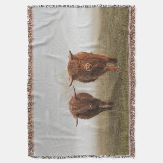 Highland Cow Woven Blanket Deken (Voorkant Verticaal)
