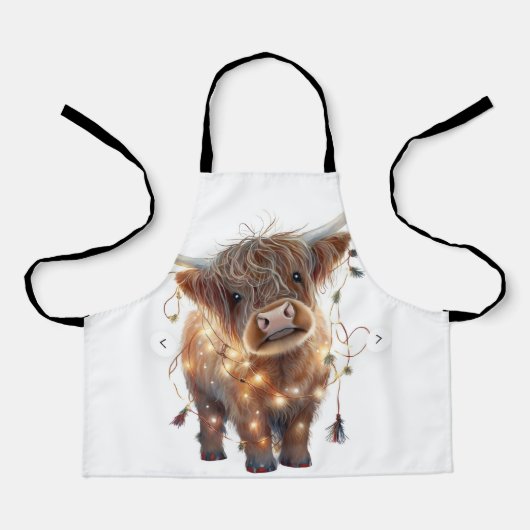 highland cow xmas All-Over Print Apron Schort (Voorkant)