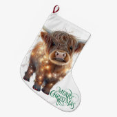 highland cow xmas Christmas Stocking Grote Kerstsok (Voorkant (Hangend))