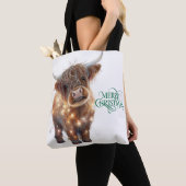 highland cow xmas Tote Bag (Dichtbij)