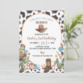 Highland Cowboy 2nd Birthday Party uitnodiging (Staand voorkant)