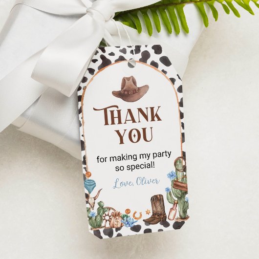 Highland Cowboy Verjaardag Dank u Label Cadeaulabel