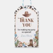 Highland Cowboy Verjaardag Dank u Label Cadeaulabel (Voorkant)