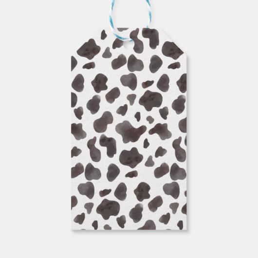 Highland Cowboy Verjaardag Dank u Label Cadeaulabel (Achterkant)