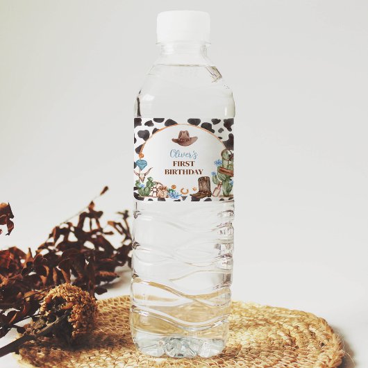 Highland Cowboy Verjaardag Waterfles Label Waterfles Etiket