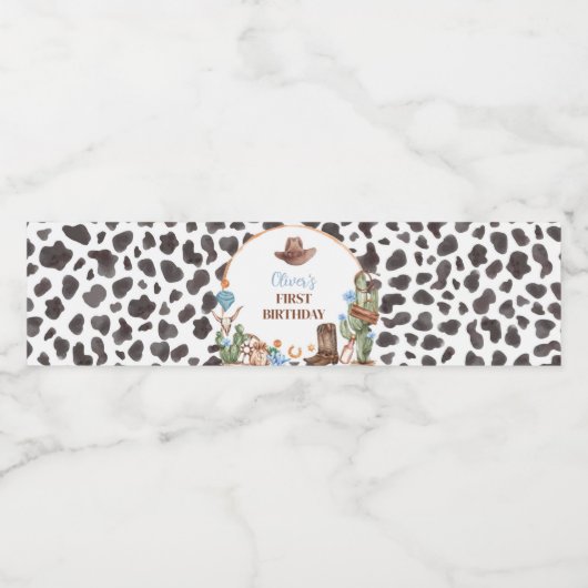 Highland Cowboy Verjaardag Waterfles Label Waterfles Etiket (Enkel label)