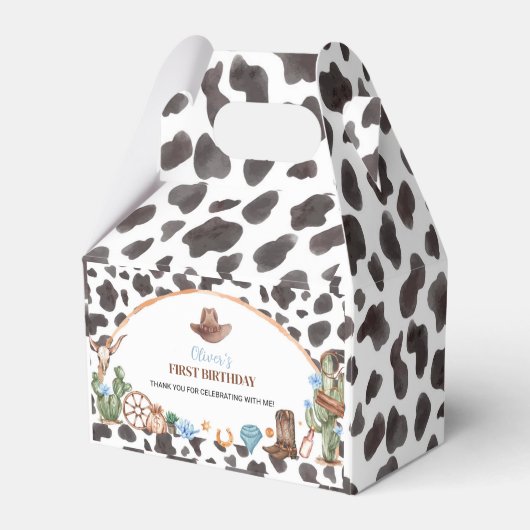 Highland Cowboy Verjaardagsgunst Box Bedankdoosjes (Achterkant)