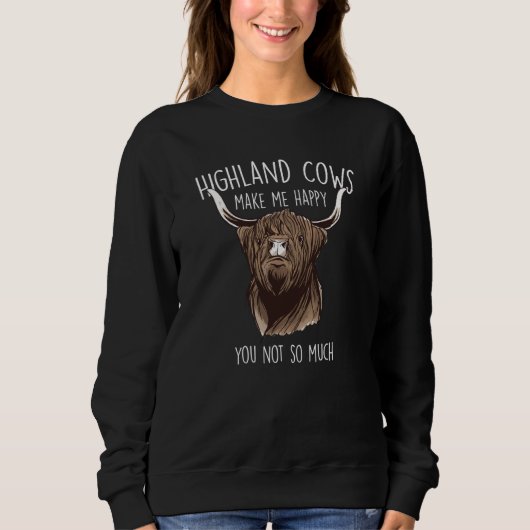 Highland Cows Make Me Happy Highland Cow Trui (Voorkant)