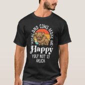 Highland Cows Make Me Happy Retro Scottish Farmer  T-shirt (Voorkant)
