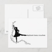 Highland Dance Teacher - Black Silhouette Briefkaart (Voorkant / Achterkant)