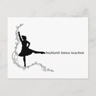 Highland Dance Teacher - Black Silhouette Briefkaart