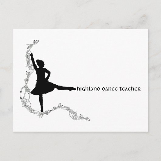 Highland Dance Teacher - Black Silhouette Briefkaart (Voorkant)