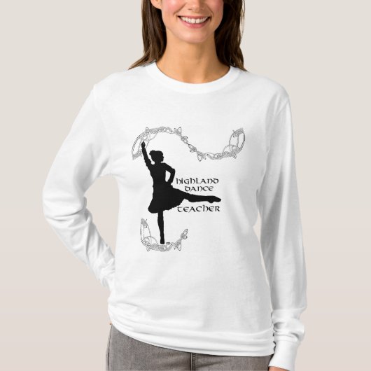 Highland Dance Teacher - Black Silhouette T-shirt (Voorkant)
