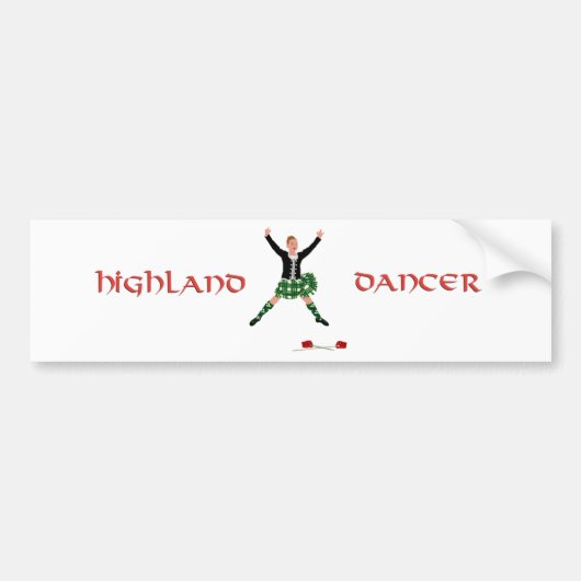 Highland Dancer Ghillie Callum Sword Dance Bumpersticker (Voorkant)