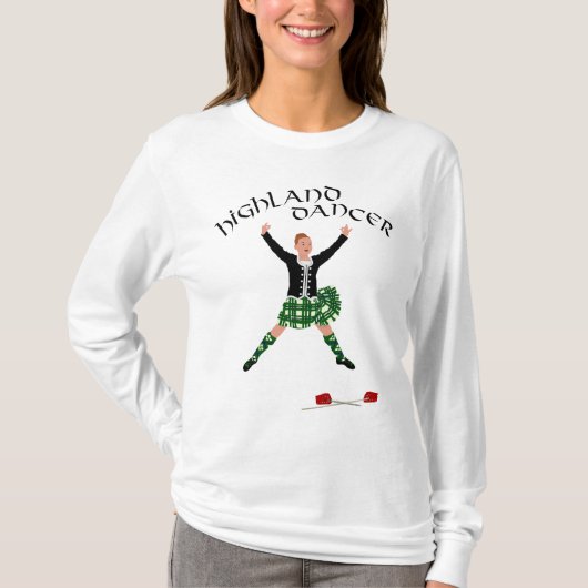 Highland Dancer Ghillie Callum Sword Dance T-shirt (Voorkant)
