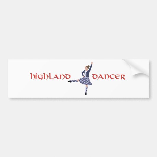 Highland Dancer in Blue Bumpersticker (Voorkant)
