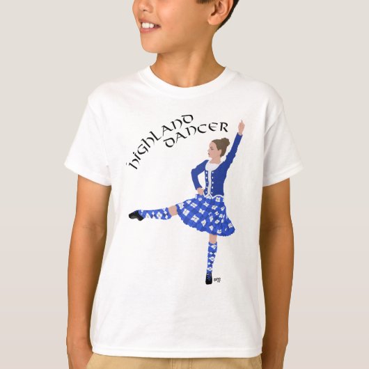 Highland Dancer in Blue T-shirt (Voorkant)