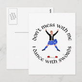 Highland Dancer, niet knoeien met mij Briefkaart (Voorkant / Achterkant)
