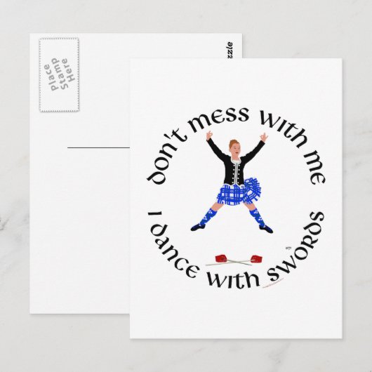 Highland Dancer, niet knoeien met mij Briefkaart (Voorkant / Achterkant)