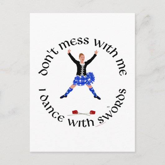 Highland Dancer, niet knoeien met mij Briefkaart (Voorkant)