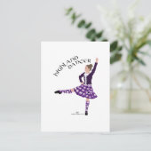 Highland Dancer Paars Briefkaart (Staand voorkant)