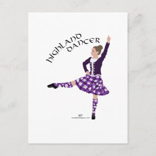 Highland Dancer Paars Briefkaart