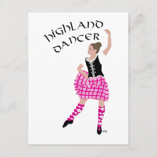 Highland Dancer Pink Briefkaart