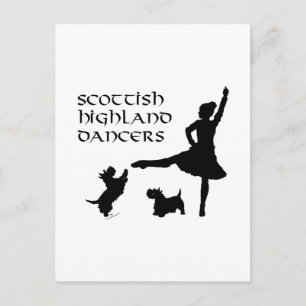 Highland Dancer Scottie Dogs Briefkaart