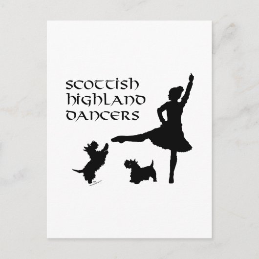 Highland Dancer Scottie Dogs Briefkaart (Voorkant)