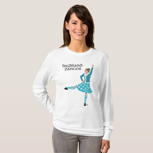 Highland Dancer Turquoise T-shirt (Voorkant volledig)