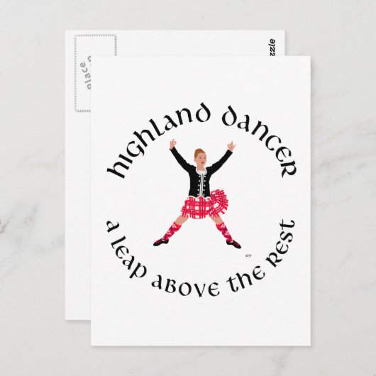Highland Dancers a Leap boven the Rest Briefkaart (Voorkant / Achterkant)