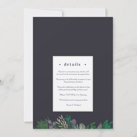 Highland Dark bruiloft uitnodiging (Achterkant)