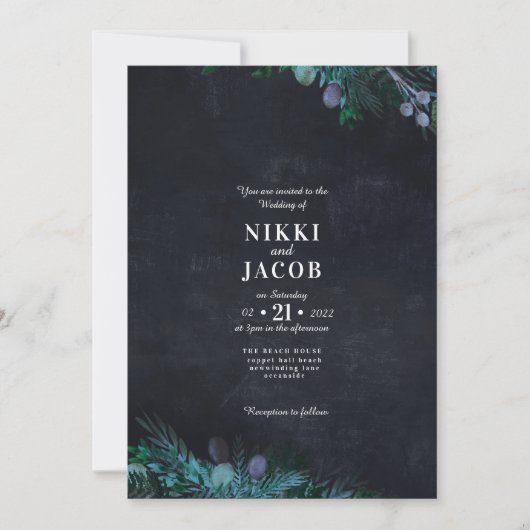 Highland Dark bruiloft uitnodiging eenvoudig (Voorkant)