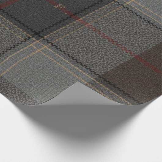 Highland Dispatch Tartan Custom Monogram Gift Wrap Cadeaupapier (Hoek)