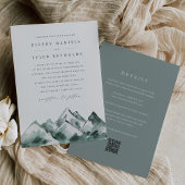 Highland | Double-Sided Mountain Range Wedding Kaart