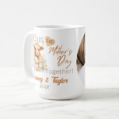 Highland en baby Onze eerste Moederdag Samen Koffiemok (Voorkant links)