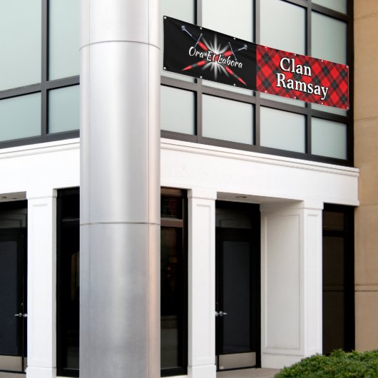 Highland Festival Clan Ramsay Rode Tent Spandoek (Buitenkant Gebouw)