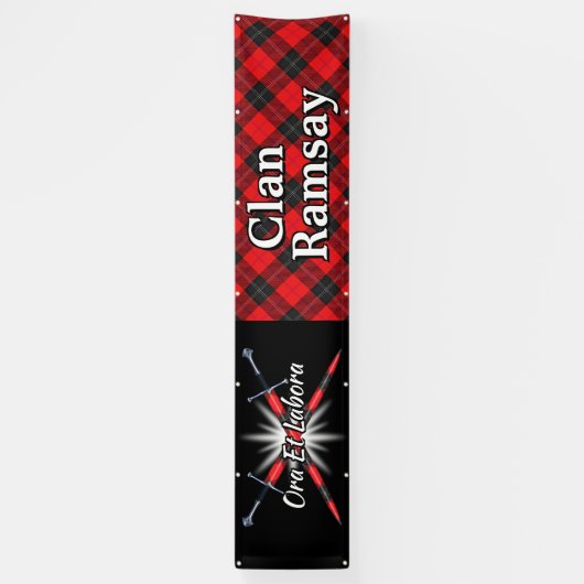 Highland Festival Clan Ramsay Rode Tent Spandoek (Verticaal)