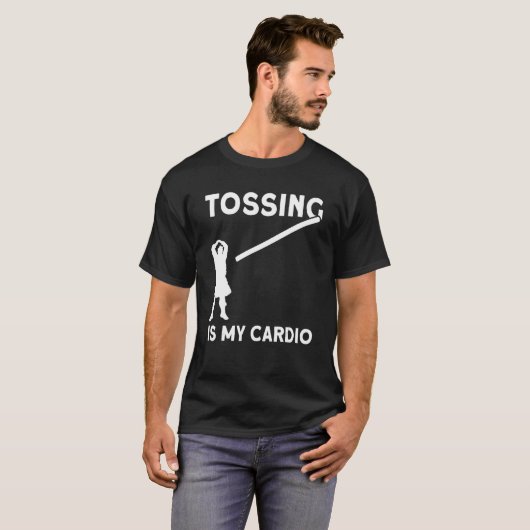 Highland Games Caber Toss Heavy Athlete  Scottish  T-shirt (Voorkant volledig)